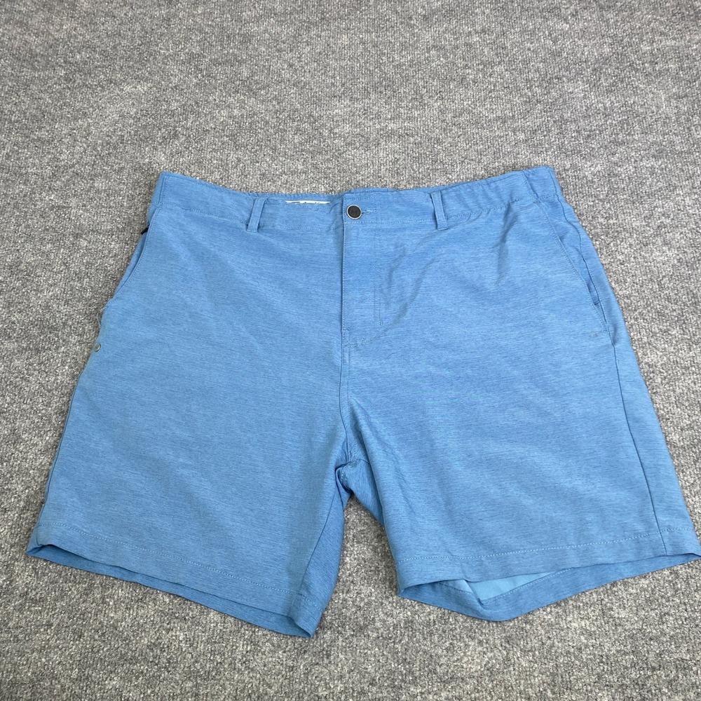 Maven Co-Op Mens Hybrid Shorts Blue Heather 7 Inch Inseam Size 38 Active Casual